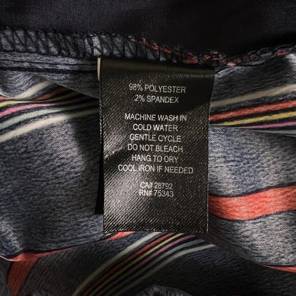 Rachel Zoe Striped Wide Leg Pants 4 | Navy Red Palazzo Boho High Waist Resort - Picture 7 of 11